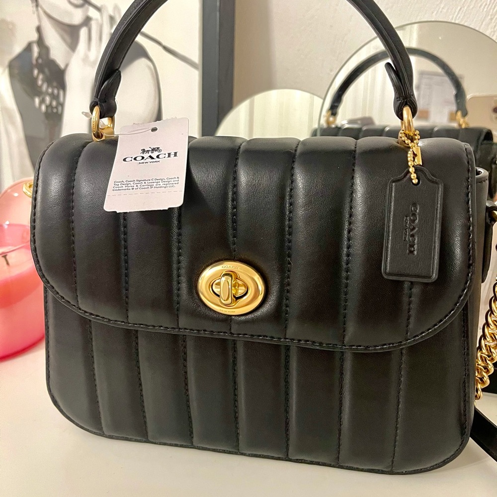 Coach Marlie Top handle Satchel with quilting